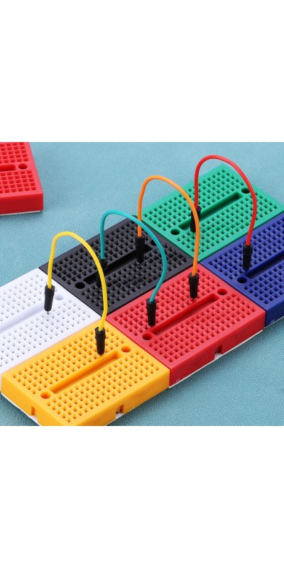12pcs Mini Breadboard, Solderless Breadboard Small Breadboard 170 Tie Points Prototype PCB Bread Board Electronics Kit Self Adhesive Plates, SYB-170, Transparent