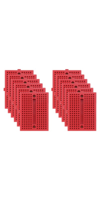 12pcs Mini Breadboard, Solderless Breadboard Small Breadboard 170 Tie Points Prototype PCB Bread Board Electronics Kit Self Adhesive Plates, SYB-170, Transparent