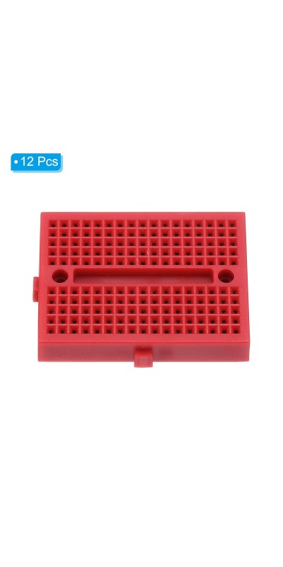 12pcs Mini Breadboard, Solderless Breadboard Small Breadboard 170 Tie Points Prototype PCB Bread Board Electronics Kit Self Adhesive Plates, SYB-170, Transparent