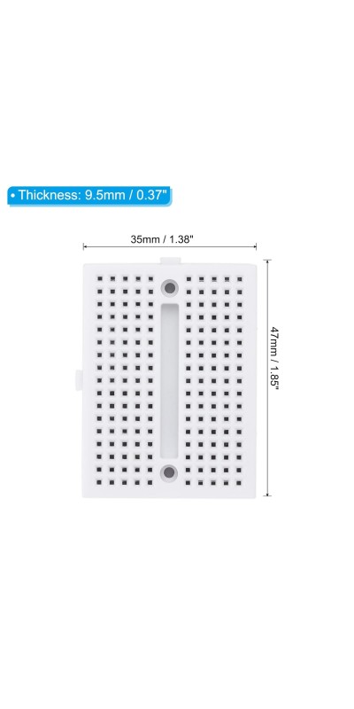 12pcs Mini Breadboard, Solderless Breadboard Small Breadboard 170 Tie Points Prototype PCB Bread Board Electronics Kit Self Adhesive Plates, SYB-170, Transparent