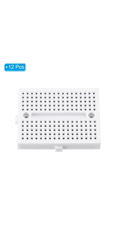 12pcs Mini Breadboard, Solderless Breadboard Small Breadboard 170 Tie Points Prototype PCB Bread Board Electronics Kit Self Adhesive Plates, SYB-170, Transparent