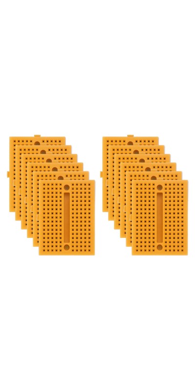 12pcs Mini Breadboard, Solderless Breadboard Small Breadboard 170 Tie Points Prototype PCB Bread Board Electronics Kit Self Adhesive Plates, SYB-170, Transparent