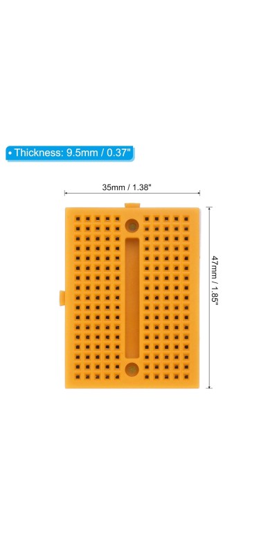 12pcs Mini Breadboard, Solderless Breadboard Small Breadboard 170 Tie Points Prototype PCB Bread Board Electronics Kit Self Adhesive Plates, SYB-170, Transparent