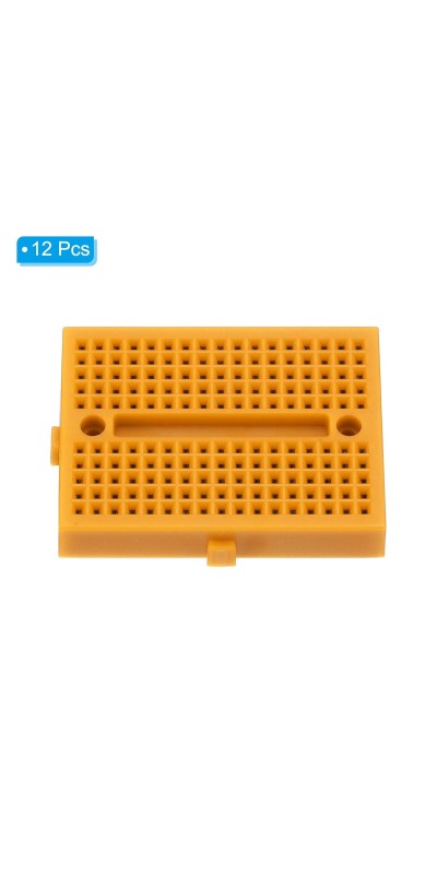 12pcs Mini Breadboard, Solderless Breadboard Small Breadboard 170 Tie Points Prototype PCB Bread Board Electronics Kit Self Adhesive Plates, SYB-170, Transparent