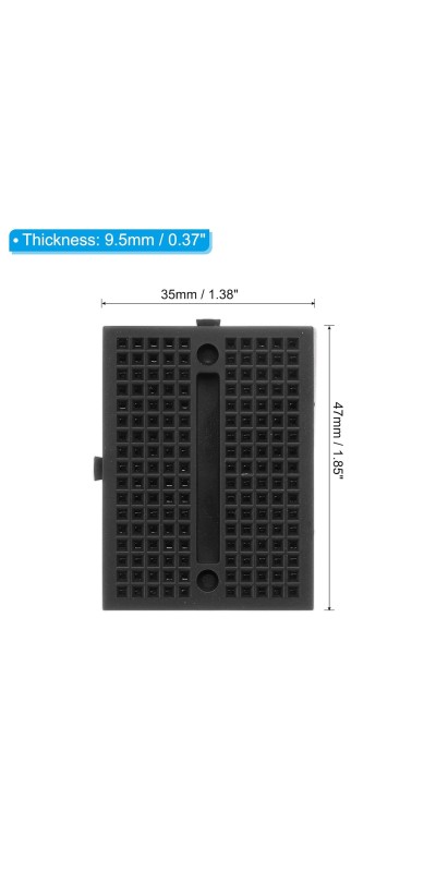 12pcs Mini Breadboard, Solderless Breadboard Small Breadboard 170 Tie Points Prototype PCB Bread Board Electronics Kit Self Adhesive Plates, SYB-170, Transparent