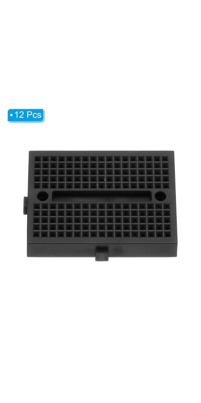12pcs Mini Breadboard, Solderless Breadboard Small Breadboard 170 Tie Points Prototype PCB Bread Board Electronics Kit Self Adhesive Plates, SYB-170, Transparent