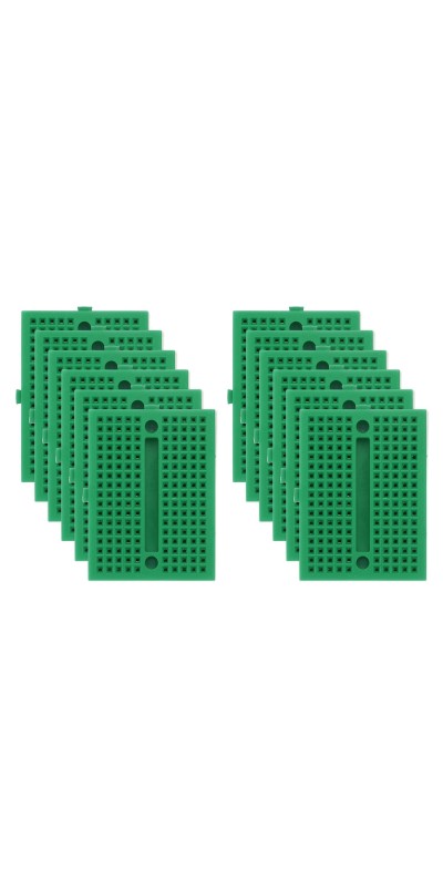 12pcs Mini Breadboard, Solderless Breadboard Small Breadboard 170 Tie Points Prototype PCB Bread Board Electronics Kit Self Adhesive Plates, SYB-170, Transparent
