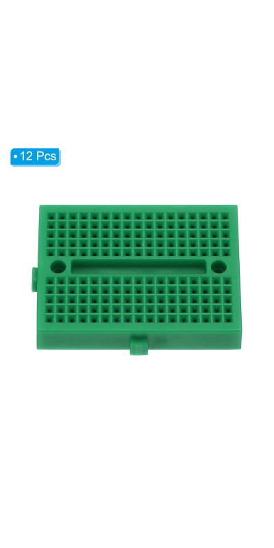 12pcs Mini Breadboard, Solderless Breadboard Small Breadboard 170 Tie Points Prototype PCB Bread Board Electronics Kit Self Adhesive Plates, SYB-170, Transparent