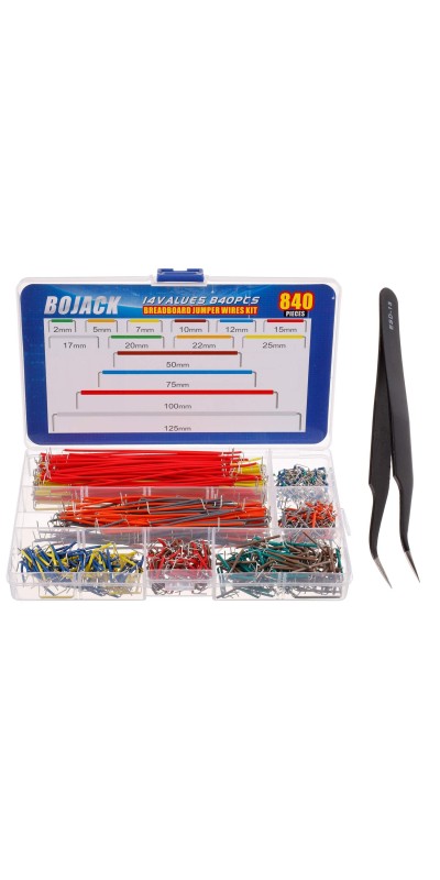 14 Vaules 840 pcs 2-125mm Solderless Flexible Breadboard Connecting Line Cables Breadboard Jumper Wires kit