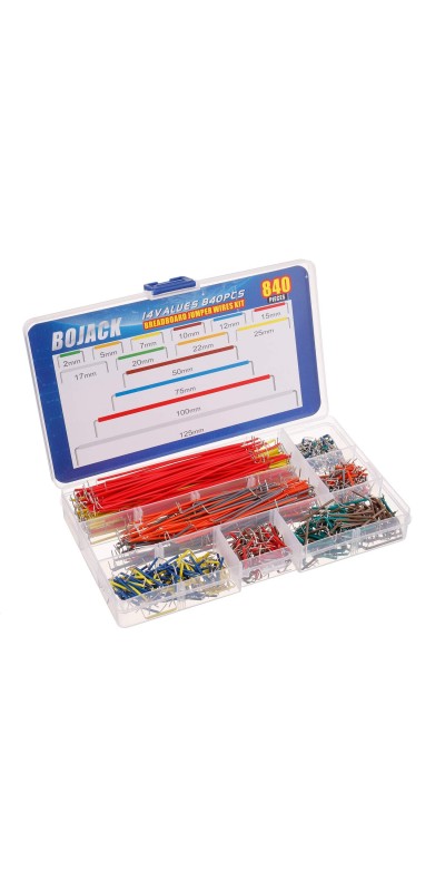 14 Vaules 840 pcs 2-125mm Solderless Flexible Breadboard Connecting Line Cables Breadboard Jumper Wires kit