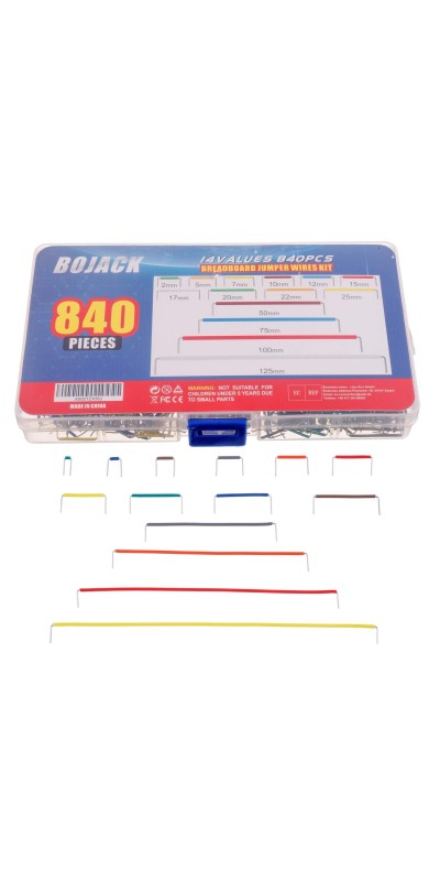 14 Vaules 840 pcs 2-125mm Solderless Flexible Breadboard Connecting Line Cables Breadboard Jumper Wires kit