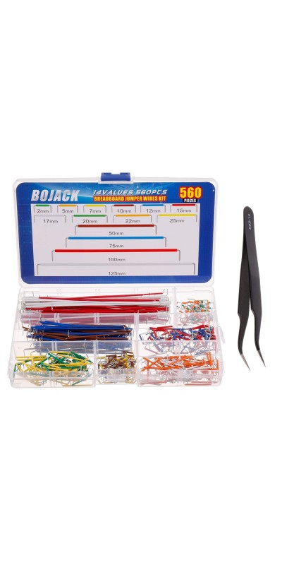 14 Vaules 840 pcs 2-125mm Solderless Flexible Breadboard Connecting Line Cables Breadboard Jumper Wires kit