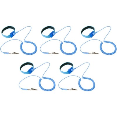 Anti Static Wrist Strap 5 Pack Blue, Adjustable ESD Wrist Band Fits Your Wrist Comfortably. Grounding Bracelet to Protect Your PC Computer or Electronics from Static Electricity