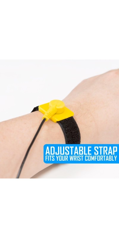Anti Static Wrist Strap 5 Pack Blue, Adjustable ESD Wrist Band Fits Your Wrist Comfortably. Grounding Bracelet to Protect Your PC Computer or Electronics from Static Electricity