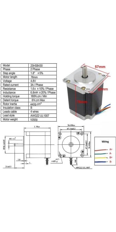 4 Axis Nema23 Stepper Motor USB Mach3 CNC Kit,270oz-in 76mm 3A,USB Controller Board Motion Control Card,TB6600 Driver 4.5A 24V for CNC Router Milling Engraving Machine