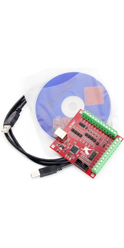 4 Axis Nema23 Stepper Motor USB Mach3 CNC Kit,270oz-in 76mm 3A,USB Controller Board Motion Control Card,TB6600 Driver 4.5A 24V for CNC Router Milling Engraving Machine
