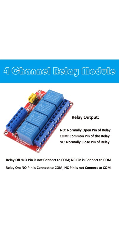 2pcs DC 12V Relay Module 4 Channel Relay Board Shield with Optocoupler Isolation Suport High/Low Level Trigger
