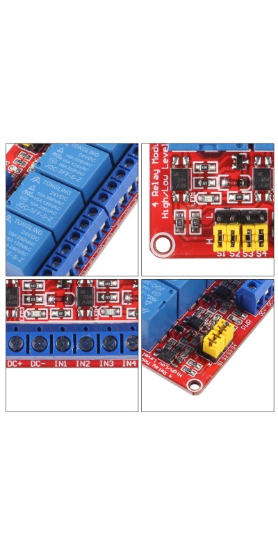 2pcs DC 12V Relay Module 4 Channel Relay Board Shield with Optocoupler Isolation Suport High/Low Level Trigger