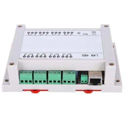 White 8 Channel Ethernet Relay Controller, 10A Relay Module Board with TCP/IP Remote Control for Electric Motors