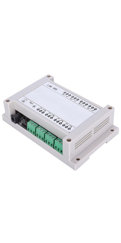 White 8 Channel Ethernet Relay Controller, 10A Relay Module Board with TCP/IP Remote Control for Electric Motors