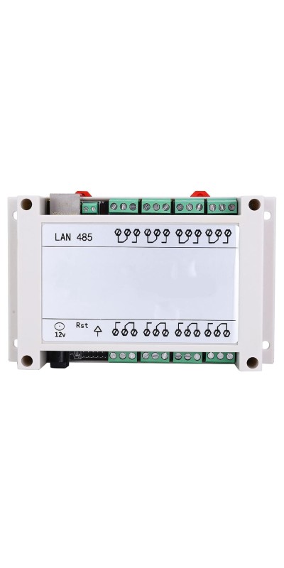 White 8 Channel Ethernet Relay Controller, 10A Relay Module Board with TCP/IP Remote Control for Electric Motors
