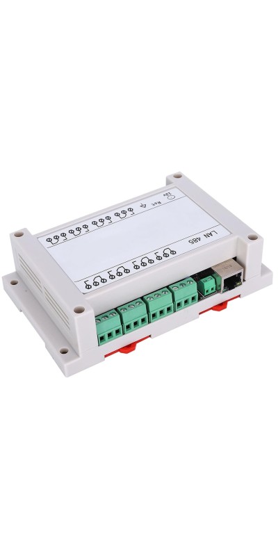 White 8 Channel Ethernet Relay Controller, 10A Relay Module Board with TCP/IP Remote Control for Electric Motors