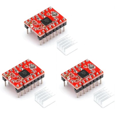 3 Pcs A4988 Stepper Motor Driver Compatible with for Arduino 3D Printer CNC Engraving Machine