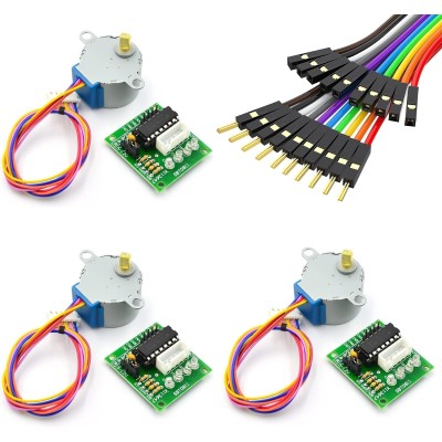 28BYJ-48 ULN2003 5V Stepper Motor and Driver Board kit Compatible with Arduino Raspberry Pi (3 Pcs)