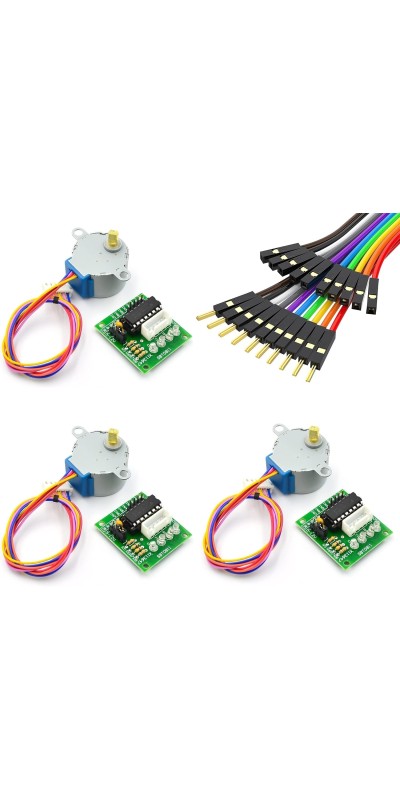 28BYJ-48 ULN2003 5V Stepper Motor and Driver Board kit Compatible with Arduino Raspberry Pi (3 Pcs)