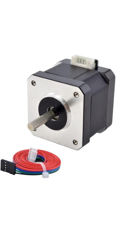 Nema 17 Stepper Motor Bipolar 1.5A 42Ncm 42x42x38mm 1.8deg 4 Wires with 1m Cable and Connector (1 Pack)
