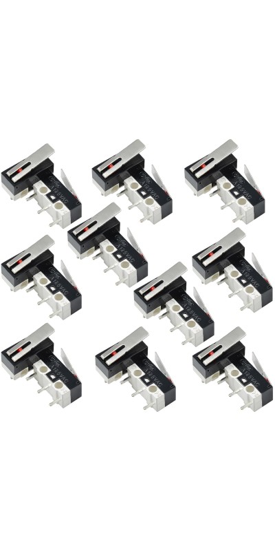 30 Pack 3D Printer Endstop Limit Switch with Hinge Lever Arm Push Button End Stop Momentary Micro Switches 3 Pin 1A 125V AC SPDT NO NC for Arduino Mouse