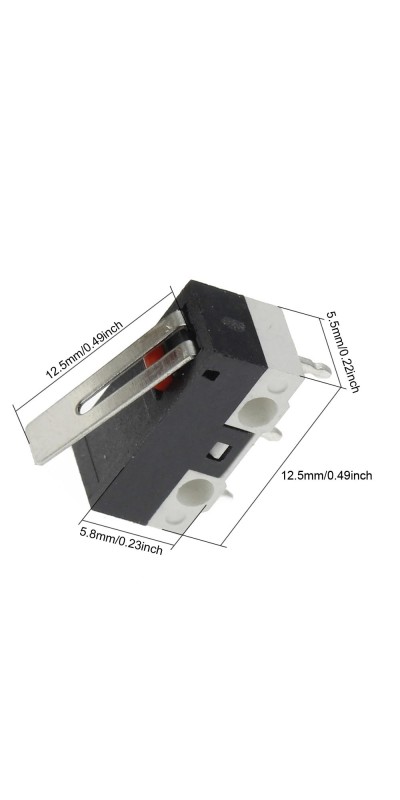 30 Pack 3D Printer Endstop Limit Switch with Hinge Lever Arm Push Button End Stop Momentary Micro Switches 3 Pin 1A 125V AC SPDT NO NC for Arduino Mouse
