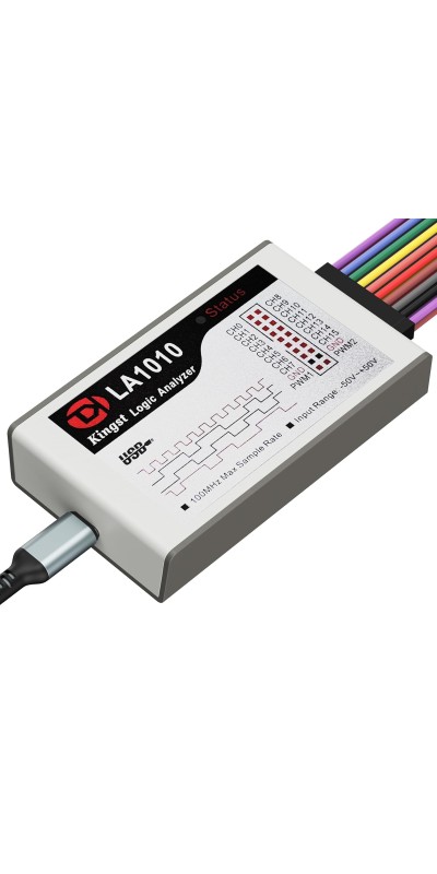 LA1010 USB Logic Analyzer 16 Input Channels 100MHz with The English PC Software Handheld Instrument,Support Windows (32bit/64bit),Mac OS,Linux