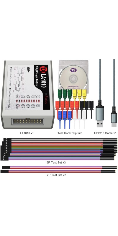 LA1010 USB Logic Analyzer 16 Input Channels 100MHz with The English PC Software Handheld Instrument,Support Windows (32bit/64bit),Mac OS,Linux