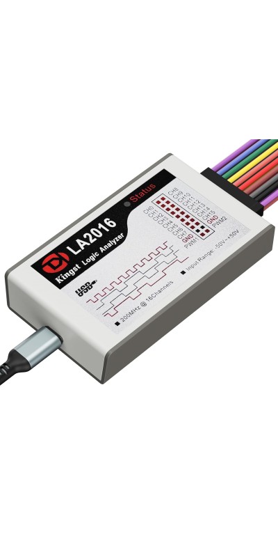 LA1010 USB Logic Analyzer 16 Input Channels 100MHz with The English PC Software Handheld Instrument,Support Windows (32bit/64bit),Mac OS,Linux