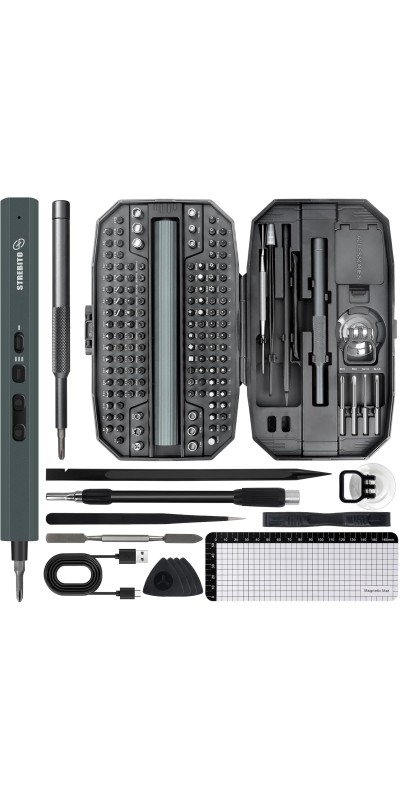 Electric Screwdriver 155 in 1 Mini Electric Screwdriver Set, Max 5 N.m, 140 S2 Magnetic Bits, 3 Torque Settings, 650mAh Power Screwdriver Cordless Rechargeable, Repair Tool Kit for PC Phone