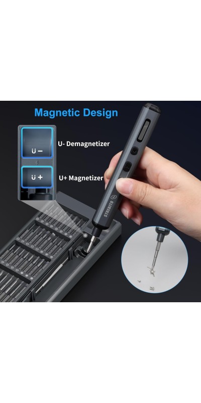 Mini Electric Screwdriver Set, 70 in 1 Small Electric Screwdriver Cordless - 64 S2 Preicison Bits, 5 Torque Settings, 4 LED Lights, Mini Power Screwdriver Repair Tool Kit for PC RC Electronic