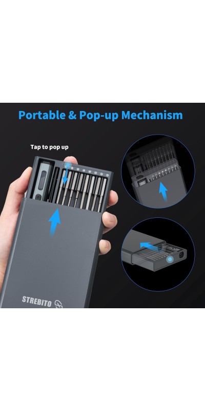 Mini Electric Screwdriver Set, 70 in 1 Small Electric Screwdriver Cordless - 64 S2 Preicison Bits, 5 Torque Settings, 4 LED Lights, Mini Power Screwdriver Repair Tool Kit for PC RC Electronic