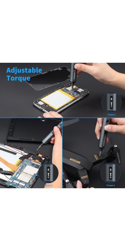 Mini Electric Screwdriver Set, 70 in 1 Small Electric Screwdriver Cordless - 64 S2 Preicison Bits, 5 Torque Settings, 4 LED Lights, Mini Power Screwdriver Repair Tool Kit for PC RC Electronic