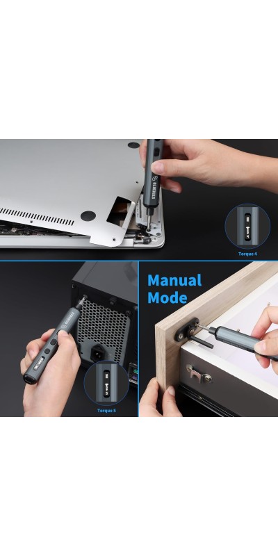 Mini Electric Screwdriver Set, 70 in 1 Small Electric Screwdriver Cordless - 64 S2 Preicison Bits, 5 Torque Settings, 4 LED Lights, Mini Power Screwdriver Repair Tool Kit for PC RC Electronic