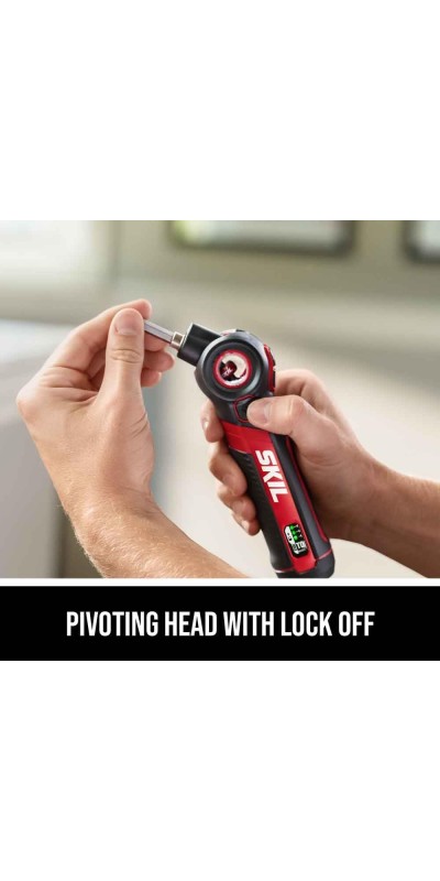 Twist 2.0 Rechargeable 4V Screwdriver with Pivoting Head, Torque Setting, USB-C Charging Cable & 2PC Bit Set-SD5619-01