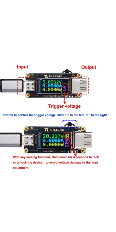 USB-C QC PD3.0 Trigger Board Module Type-C Female Interface 5V/9V/12V/15V/20V 5A Adjustable Voltage Power Supply Compatible with PD2.0/PD3.0,QC2.0/QC3.0,BC1.2