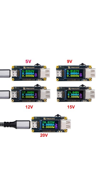 USB-C QC PD3.0 Trigger Board Module Type-C Female Interface 5V/9V/12V/15V/20V 5A Adjustable Voltage Power Supply Compatible with PD2.0/PD3.0,QC2.0/QC3.0,BC1.2