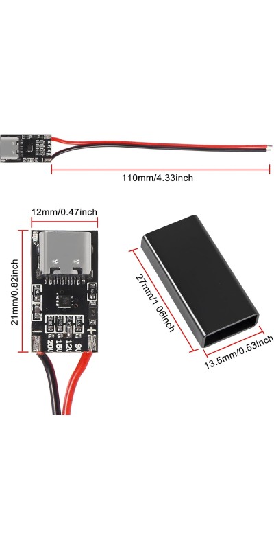 10PCS Type-C PD3.0 QC Trigger Board USB-C PD QC 5V 9V 12V 15V 20V DC Fixed Voltage Power Trigger Module 5A with QC Trigger Housing for Household Electronics