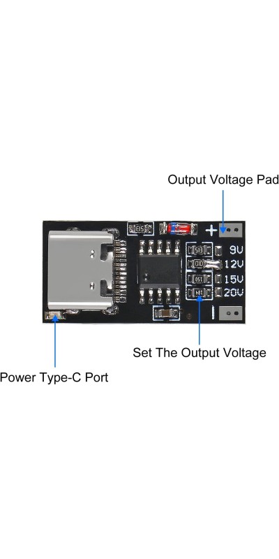 10PCS Type-C PD3.0 QC Trigger Board USB-C PD QC 5V 9V 12V 15V 20V DC Fixed Voltage Power Trigger Module 5A with QC Trigger Housing for Household Electronics