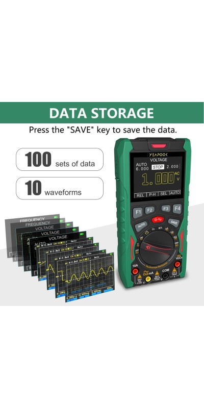 3 in 1 Handheld Digital Oscilloscope Multimeter Portable Oscilloscopes, 12MHz Bandwidth, 50MSa/s Sampling Rate with Multimeter and Signal Generator (YP101A)