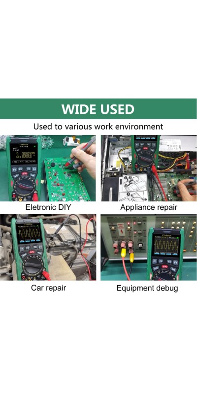 3 in 1 Handheld Digital Oscilloscope Multimeter Portable Oscilloscopes, 12MHz Bandwidth, 50MSa/s Sampling Rate with Multimeter and Signal Generator (YP101A)