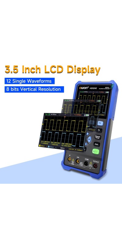 2 Channels, 70MHz Bandwidth, 250MSa/s Sampling Rate, 20000 Counts, 3 in 1 Portable Digital Automotive Oscilloscope, Voltage, Current, Capacitor HDS272S