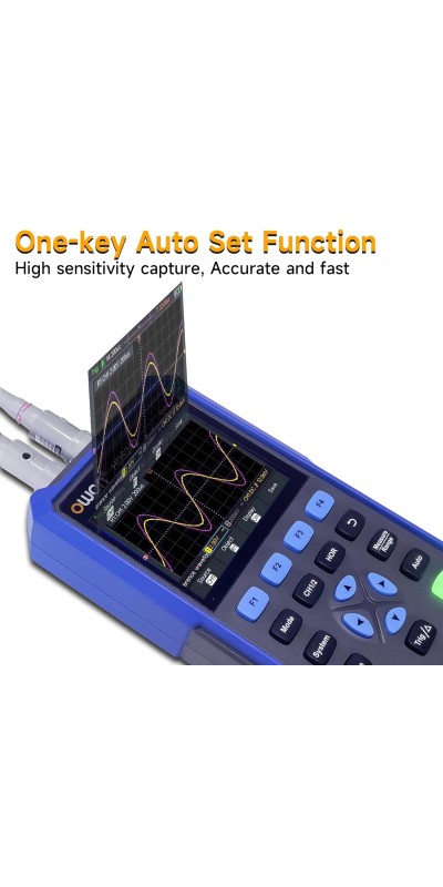 2 Channels, 70MHz Bandwidth, 250MSa/s Sampling Rate, 20000 Counts, 3 in 1 Portable Digital Automotive Oscilloscope, Voltage, Current, Capacitor HDS272S