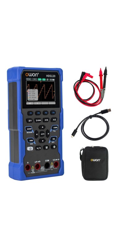 2 Channels, 70MHz Bandwidth, 250MSa/s Sampling Rate, 20000 Counts, 3 in 1 Portable Digital Automotive Oscilloscope, Voltage, Current, Capacitor HDS272S